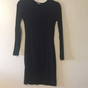 Black bodycon long sleeve dress
